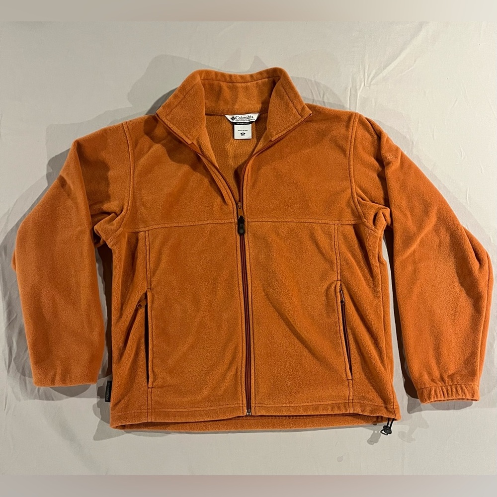 Columbia Men’s Orange Fleece Zip-Up Jacket Medium